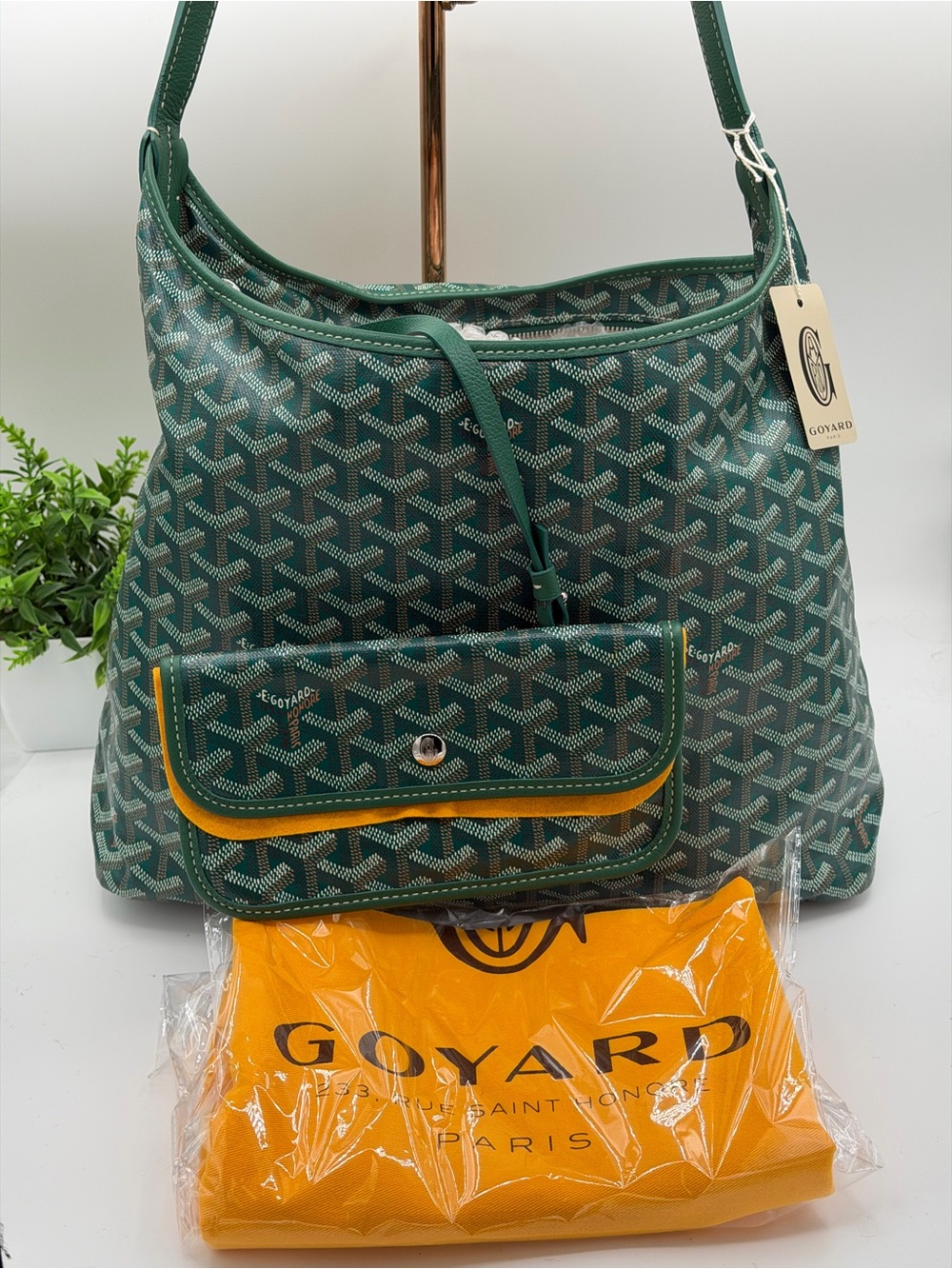 Goyard Boheme Rare Green Goyard line hobo  Shoulder Bag with pouch🔥